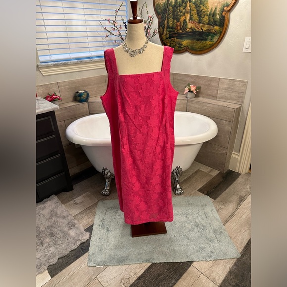 High End Designer Hugo Boss Jacquard Pink Gorgeous Spring Summer Stunning Dress - Picture 6 of 11